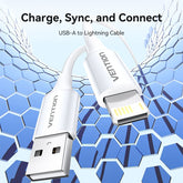 USB 2.0 Type-A Male to Lightning Male 2.4A Cable  | 27W PD | Compatible with iPhone 8/X/11/12/13/iPhone 14